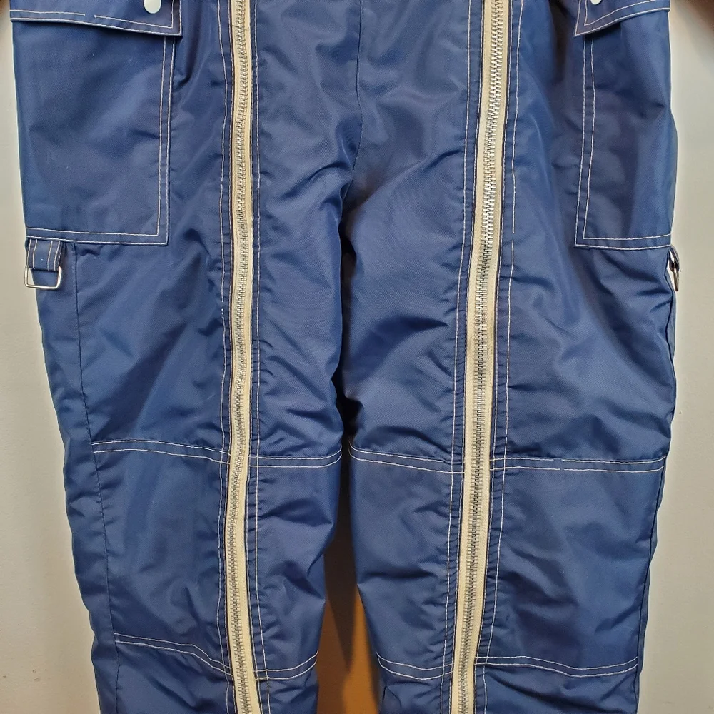 Vintage 1970s Double Zip Snowmobile Suit Size M Mens Rockabilly Astronaut Retro - Picture 4 of 15